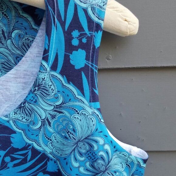 Coldwater Creek Blue Floral Layered Top size Large (14) - Picture 3 of 7